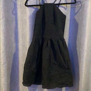 Black Lace Halter Dress A&F
